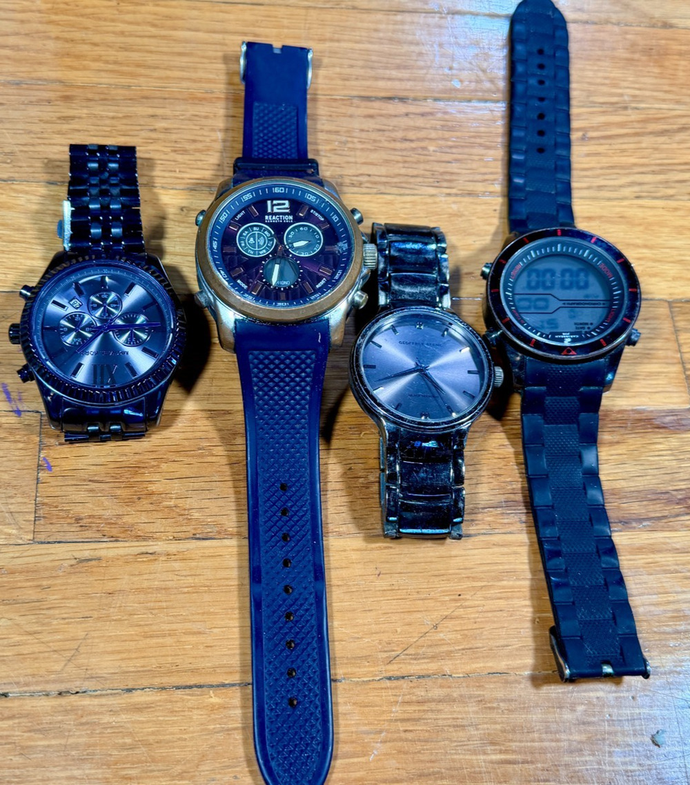Lot of 4 Men’s Watches Michael Kors Kenneth Cole Geoffrey Beene Parts Repair